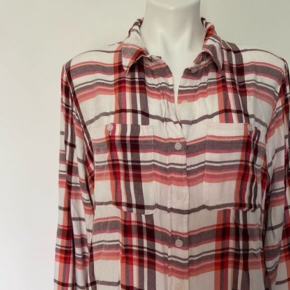 Sanctuary 100% Rayon Button Down Plaid - Picture 6 of 10